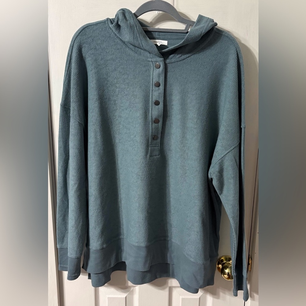 Maurices Seafoam Green Snap-Up Hoodie